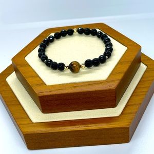 Onyx & Tiger Eye Bracelet